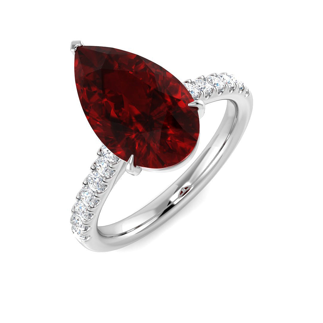 Ruby Diamond Ring 4.11ct – SR1520~RY – 18k White Gold