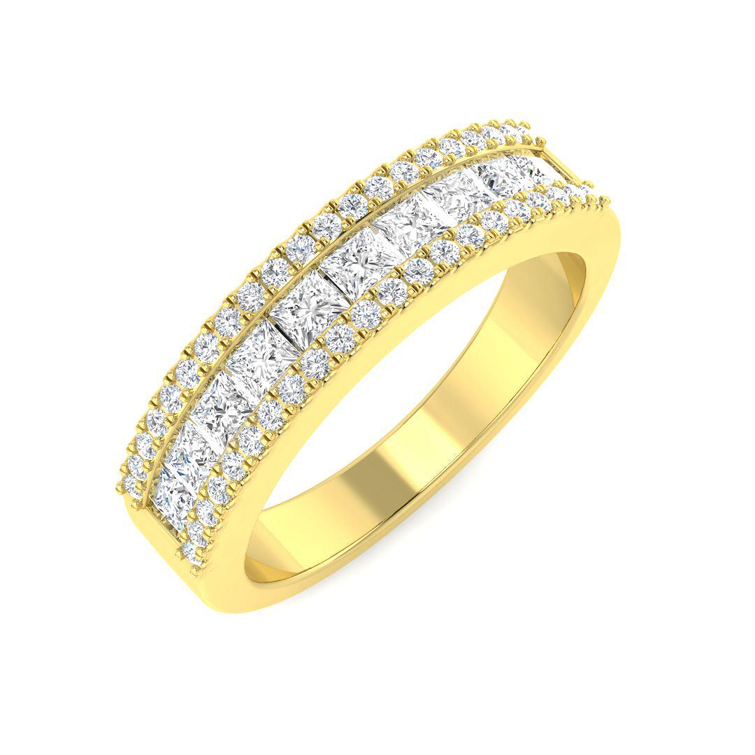 Half Eternity Diamond Ring 1.0ct – XYR10996P – 18k Yellow Gold