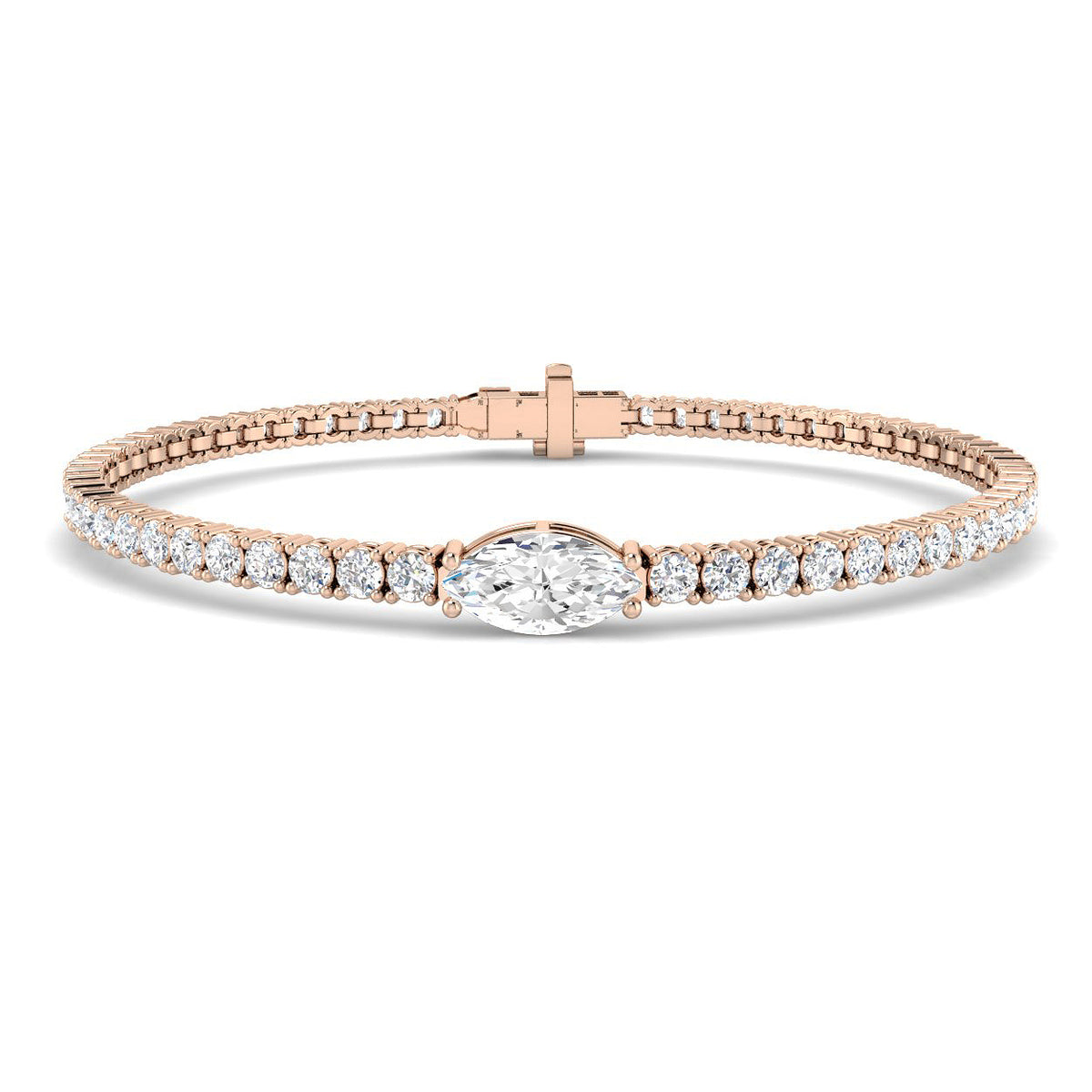 Tennis Lab-Grown Diamond Ring 4.26ct–4.82ct – SB2893 – 18k Rose Gold