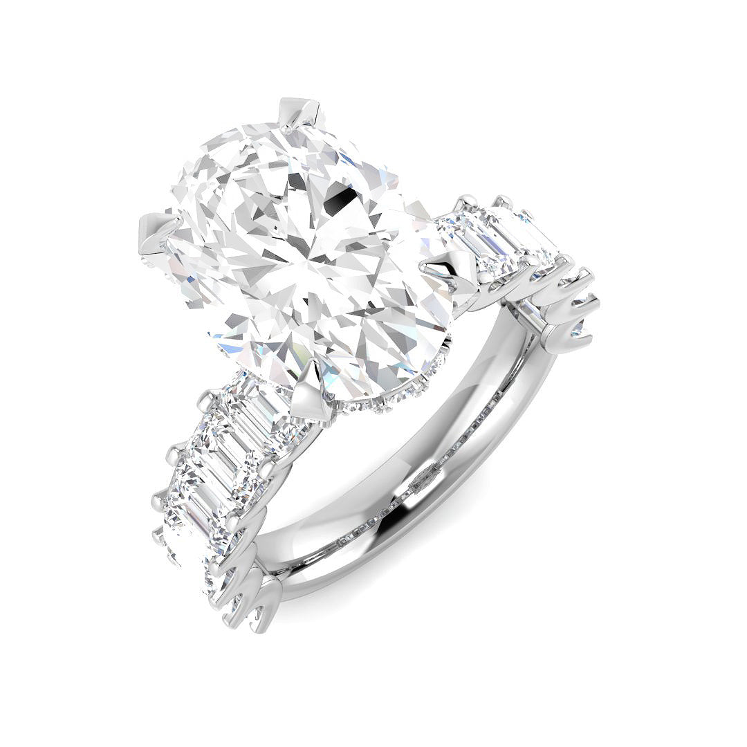Engagement Lab-Grown Diamond Ring 8.19ct–11.86ct – SR6480 – 18k White Gold