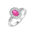 Multi Sapphire Diamond Ring 0.78ct – SR7495~PNK – 18k White Gold