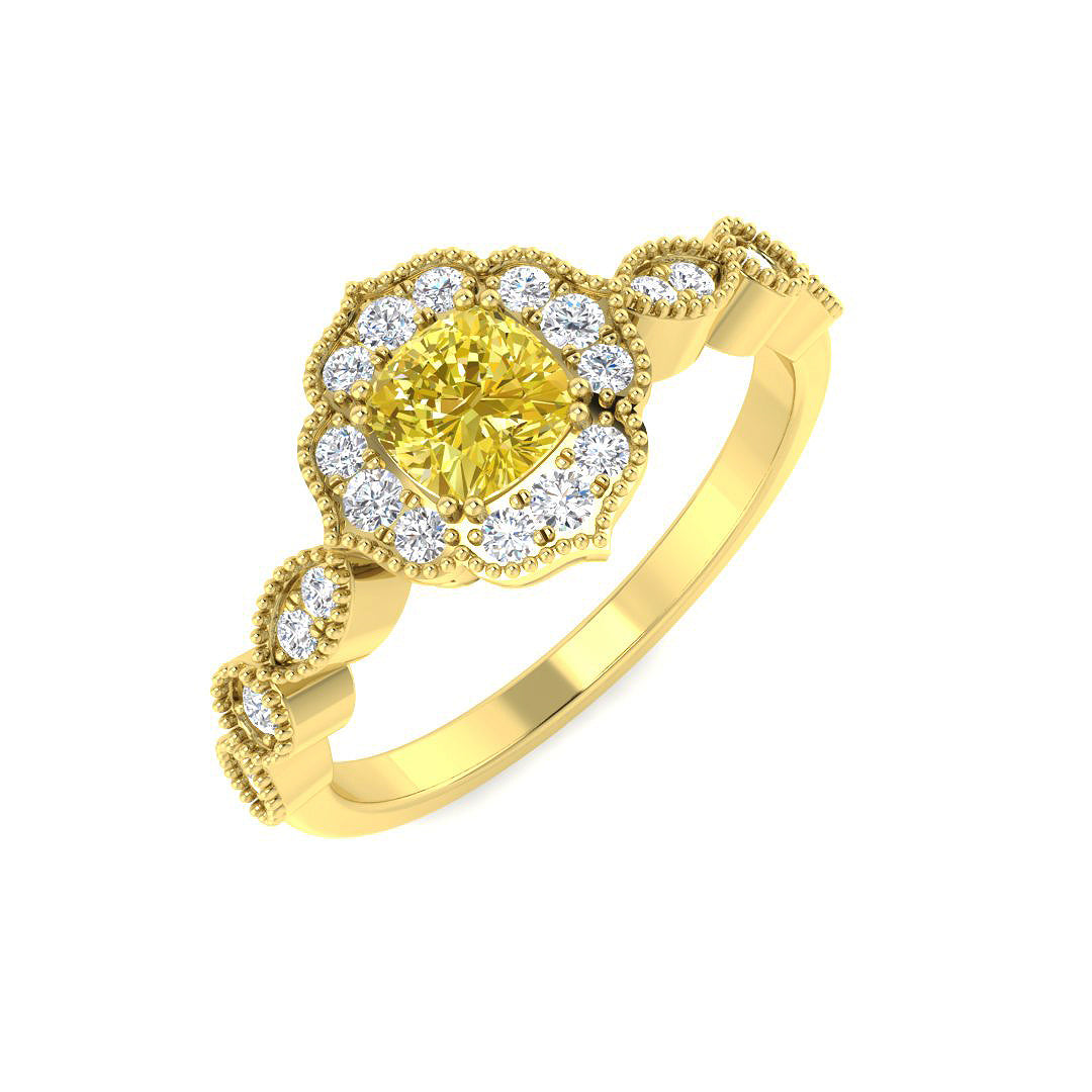 Vintage Diamond Ring 0.93ct – SR7807 – 9k Yellow Gold