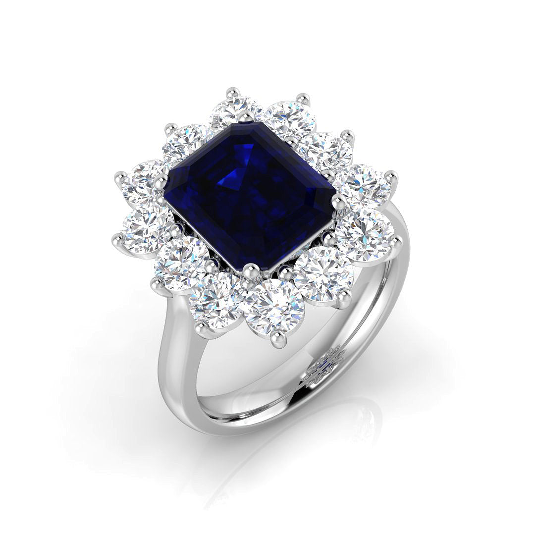 Cluster Diamond Ring 3.74ct–9.23ct – SL9774~BS – 18k White Gold