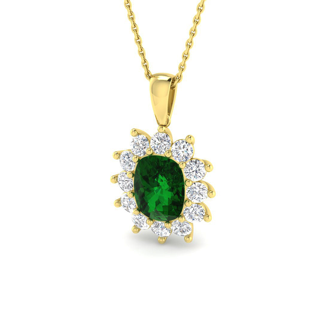 Emerald Lab-Grown Diamond Ring 3.01ct–5.49ct – SP6664~EM – 18k Yellow Gold