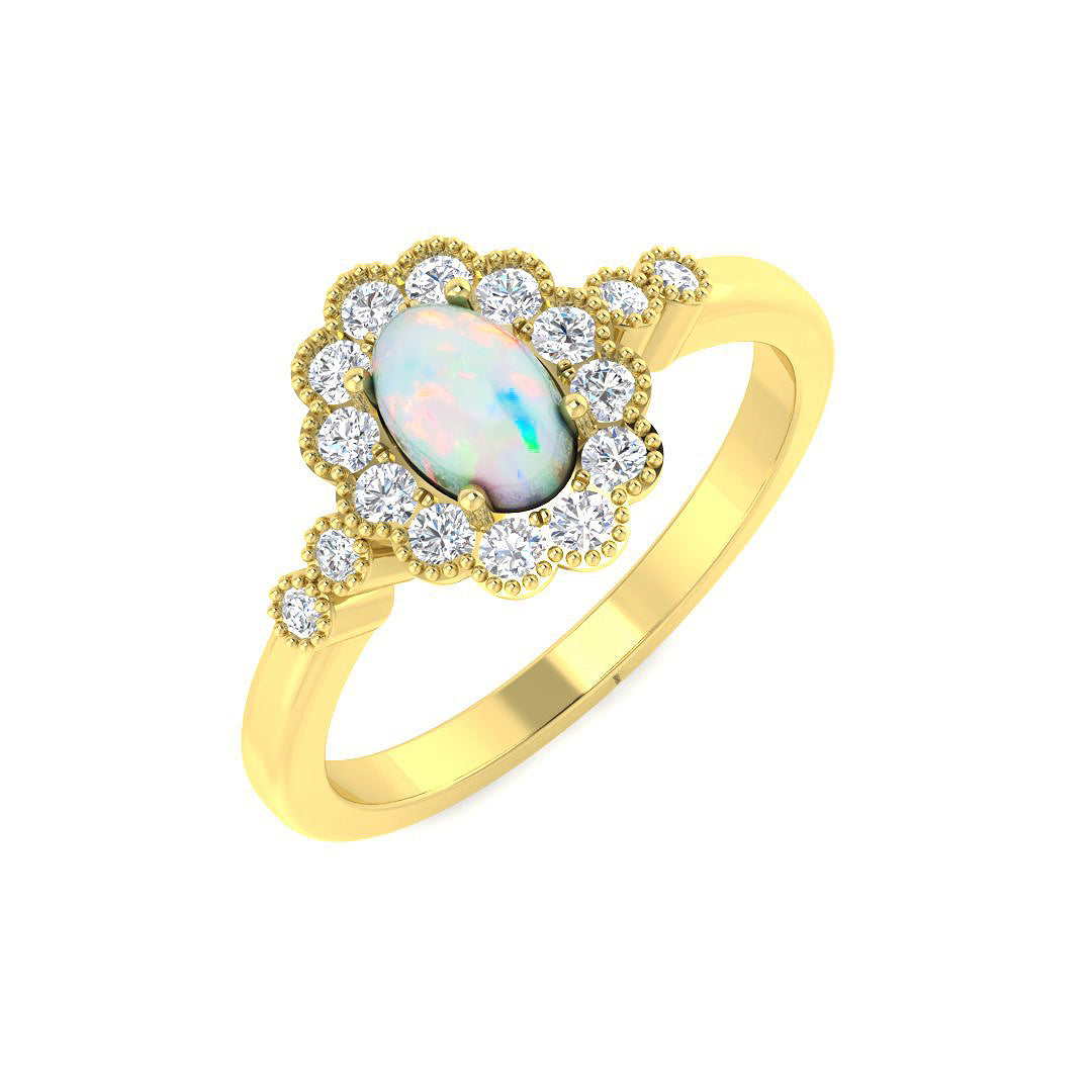 Vintage Diamond Ring 0.62ct – SR7495~OP – 18k Yellow Gold