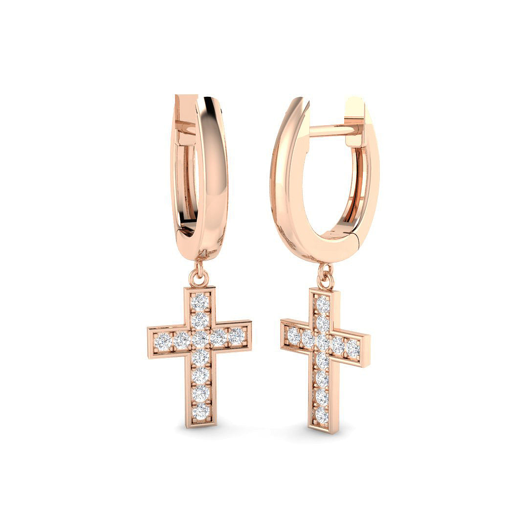Drop & Trilogy Diamond Ring 0.05ct–0.2ct – SE5900 – 18k Rose Gold