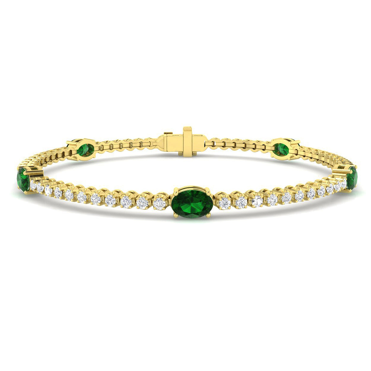 Emerald Diamond Ring 3.23ct – SB3089~EM – 18k Yellow Gold