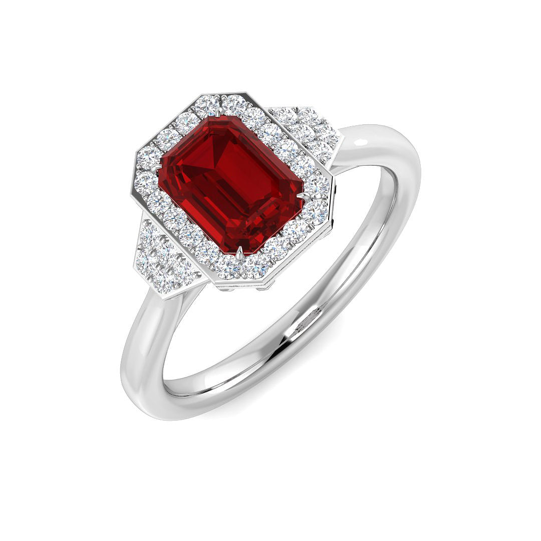 Engagement Diamond Ring 1.35ct – SR2360~RY – 18k White Gold