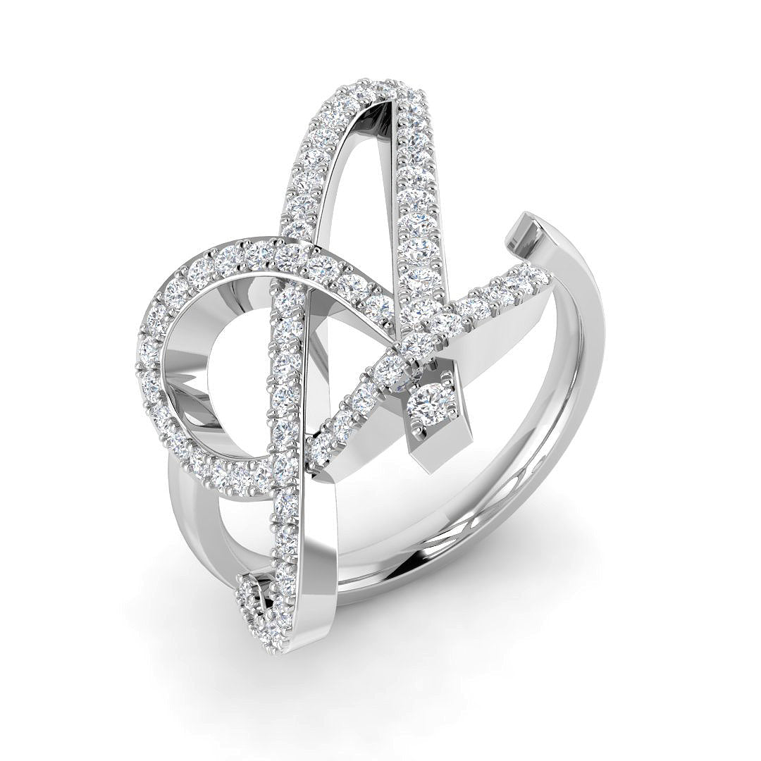 Initials Diamond Ring 0.9ct – SR6424-A – 18k White Gold
