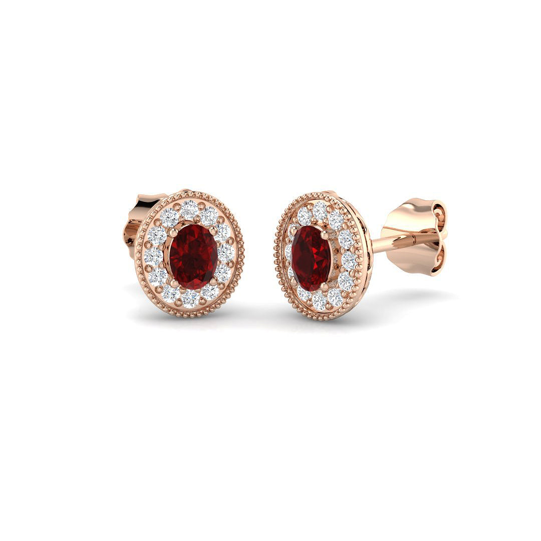 Halo Diamond Ring 0.6ct – SE7723~RY – 18k Rose Gold