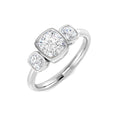 Three Stone Lab-Grown Diamond Ring 1.26ct–2.56ct – SR7991 – 18k White Gold