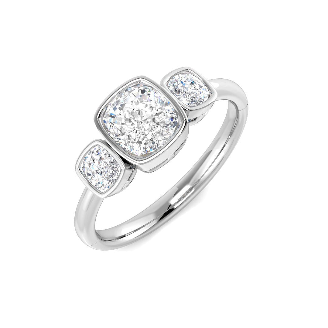Three Stone Lab-Grown Diamond Ring 1.26ct–2.56ct – SR7991 – 18k White Gold