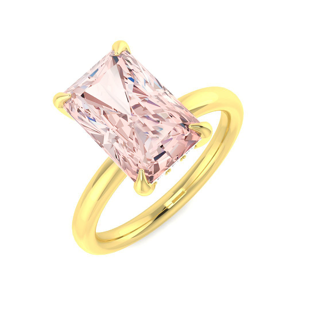 Engagement Lab-Grown Diamond Ring 3.59ct–4.33ct – SR7862~LGPINK – 18k Yellow Gold