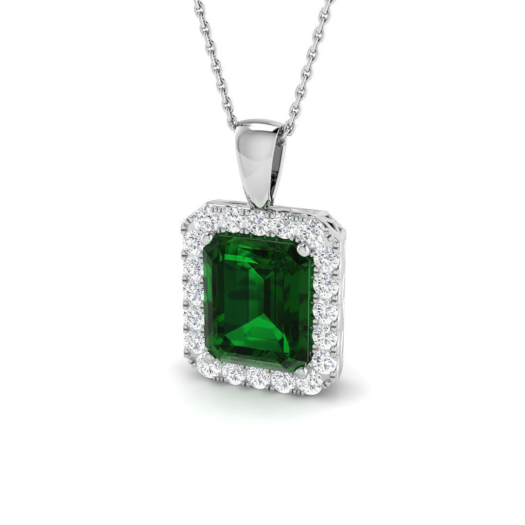 Emerald Diamond Ring 2.45ct–4.77ct – SP3922~EM – 18k White Gold