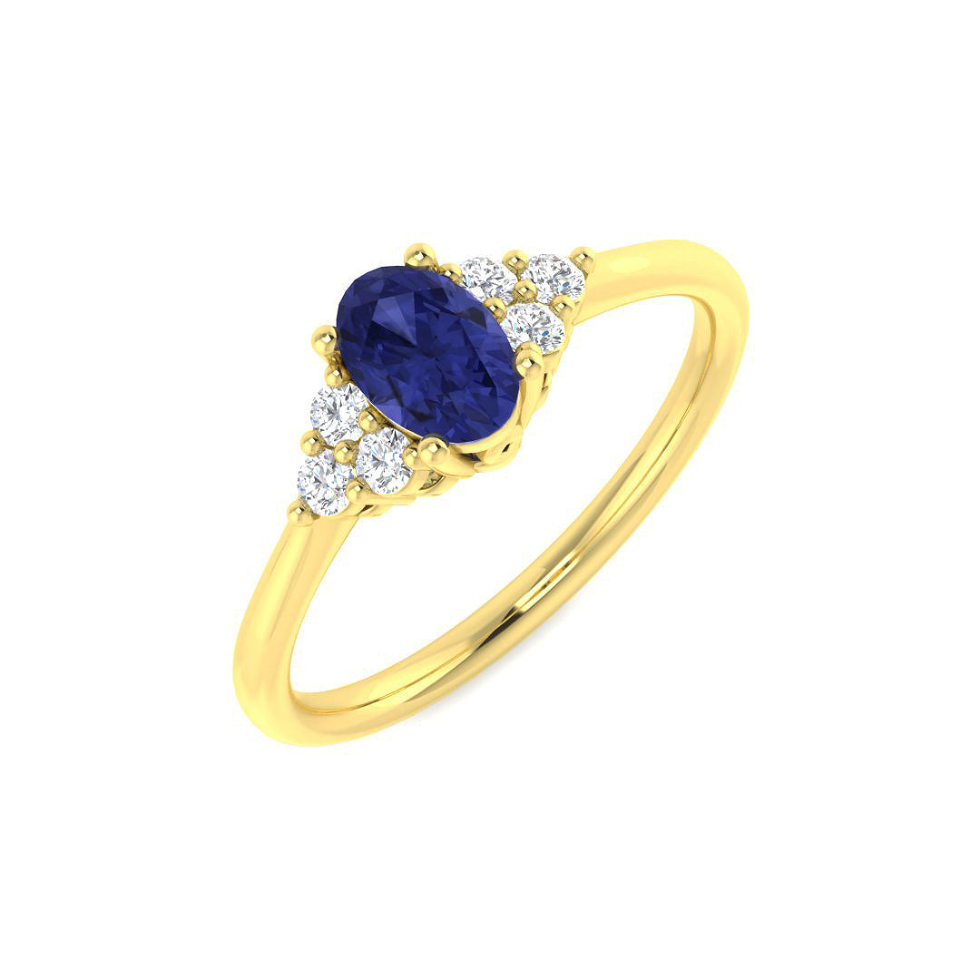 7 Stone Diamond Ring 0.69ct – SR6203~TZ – 18k Yellow Gold