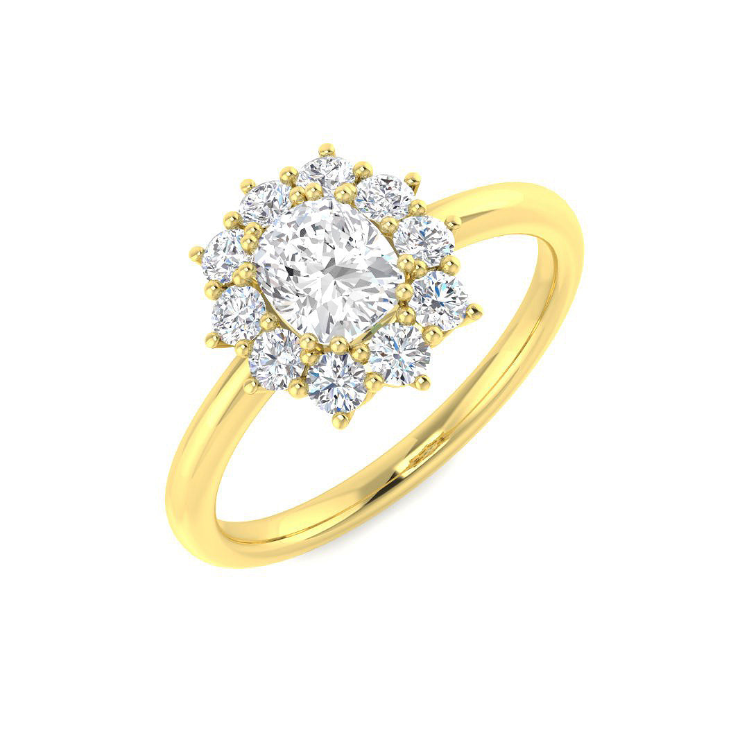 Cluster Diamond Ring 1.09ct – SR7899 – 9k Yellow Gold