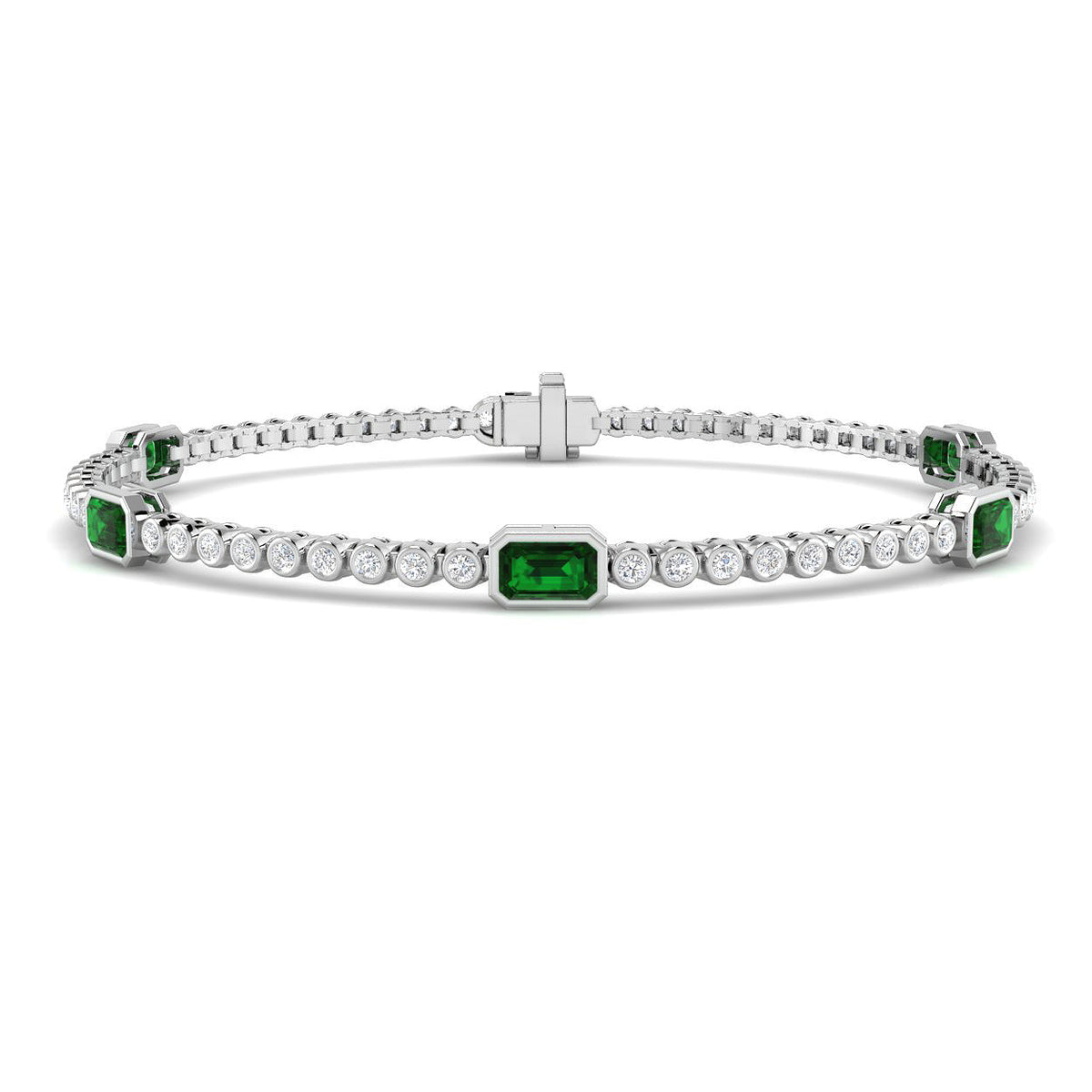 Emerald Diamond Ring 1.84ct – SB3072~EM – 18k White Gold