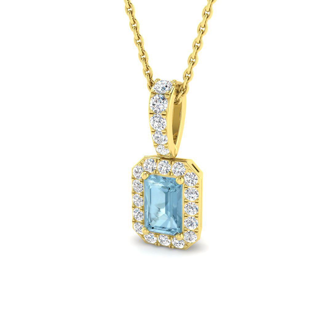 Aquamarine Diamond Ring 0.94ct – SP3767~AQ – 18k Yellow Gold
