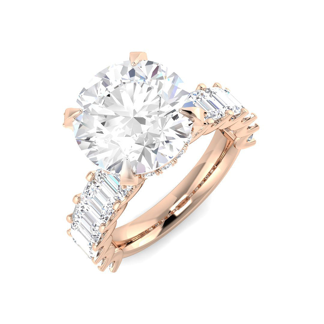 Engagement Lab-Grown Diamond Ring 8.47ct–8.56ct – SR6470 – 18k Rose Gold
