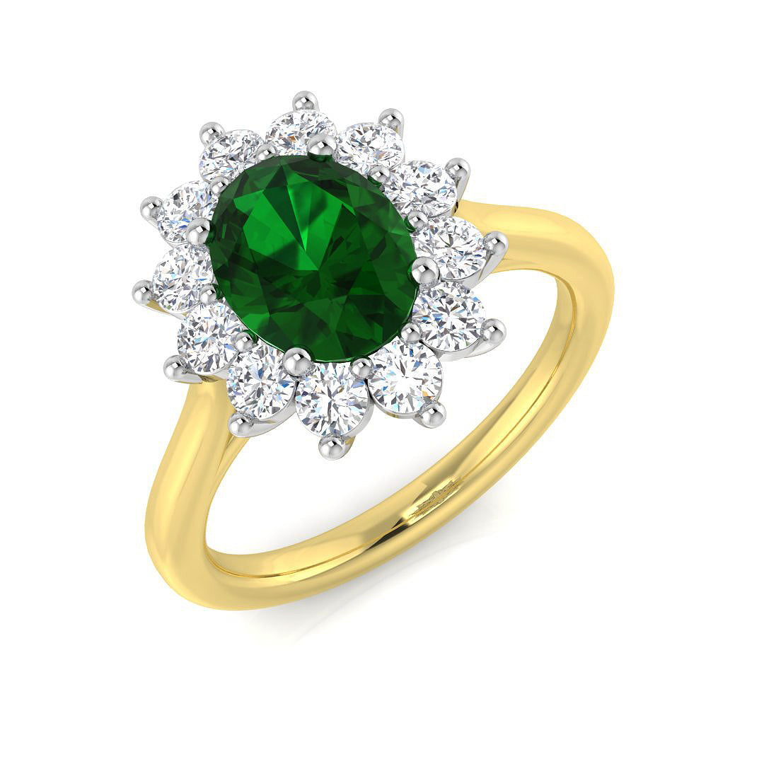 Emerald Lab-Grown Diamond Ring 1.74ct–2.81ct – SL8805~COEM – 9k Yellow Gold