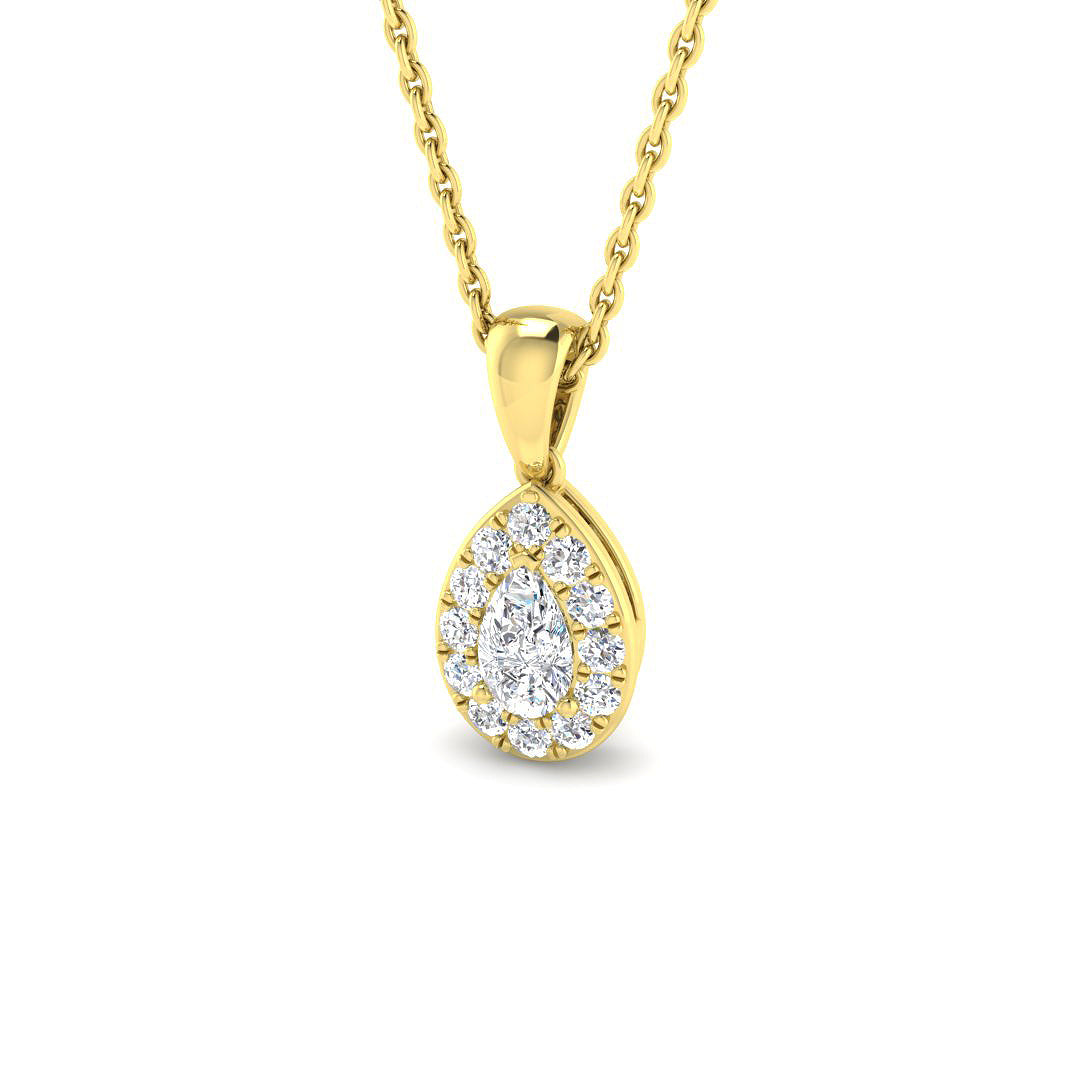 Halo Diamond Ring 0.31ct – SP4394 – 18k Yellow Gold