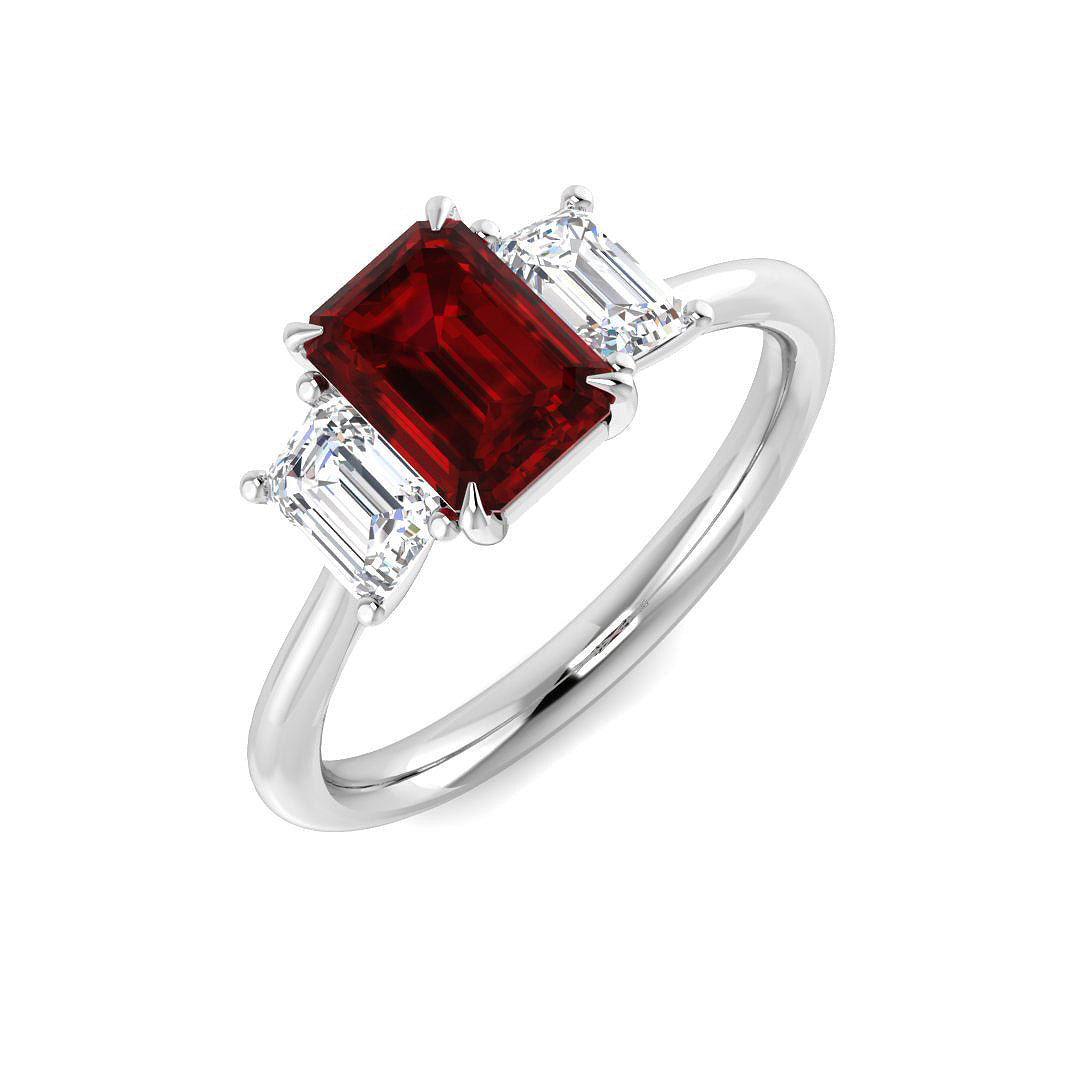 Ruby Diamond Ring 1.31ct – SR2131~RY – 18k White Gold