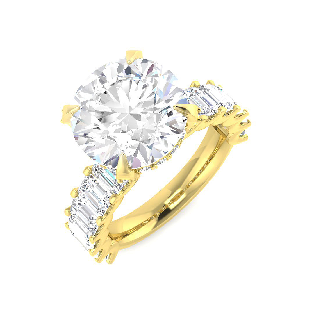 Engagement Lab-Grown Diamond Ring 8.47ct–8.56ct – SR6470 – 18k Yellow Gold