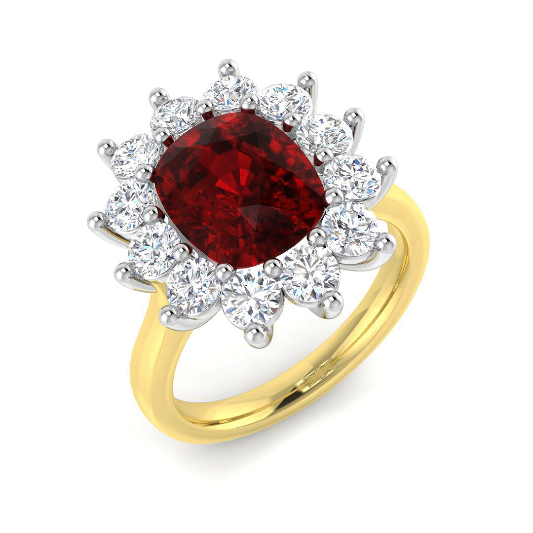 Cluster Diamond Ring 3.85ct–7.12ct – SL9378~RY – 18k Yellow Gold