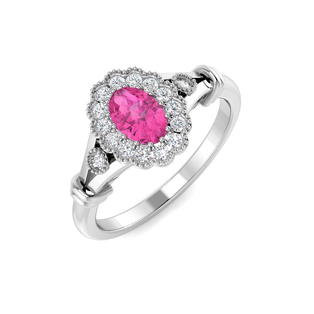 Vintage Diamond Ring 0.73ct – SR7502~PS – 18k White Gold