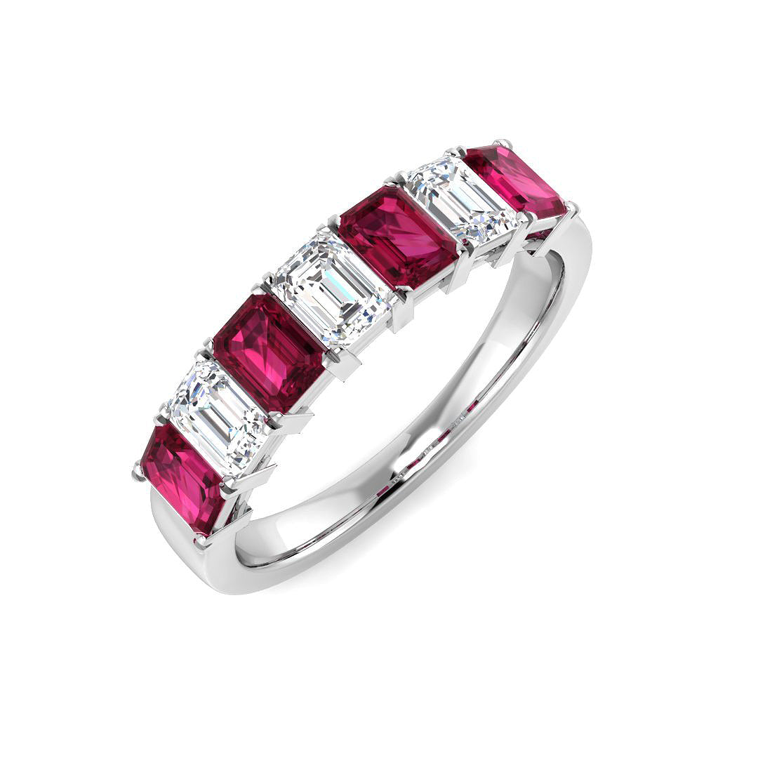 7 Stone Lab-Grown Diamond Ring 1.85ct – SR7931~RY – 18k White Gold