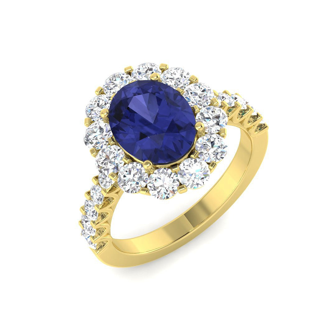 Tanzanite Diamond Ring 3.61ct – SL6766~TZ – 18k Yellow Gold