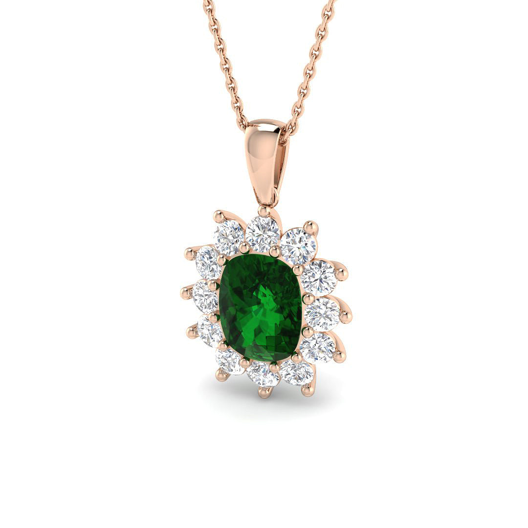Emerald Lab-Grown Diamond Ring 3.01ct–5.49ct – SP6664~EM – 18k Rose Gold