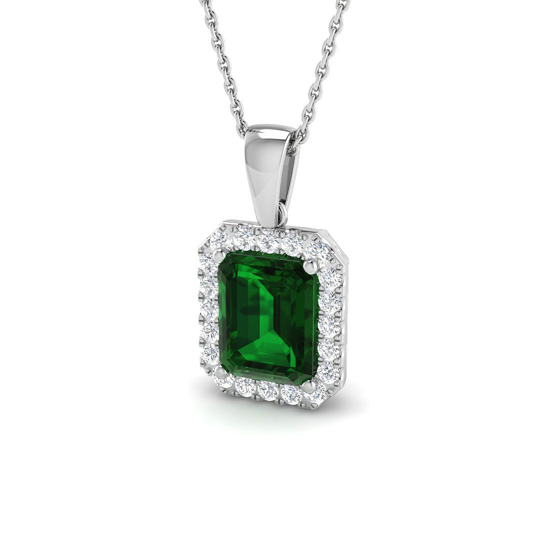 Emerald Diamond Ring 2.45ct–4.77ct – SP3922~EM – 18k White Gold