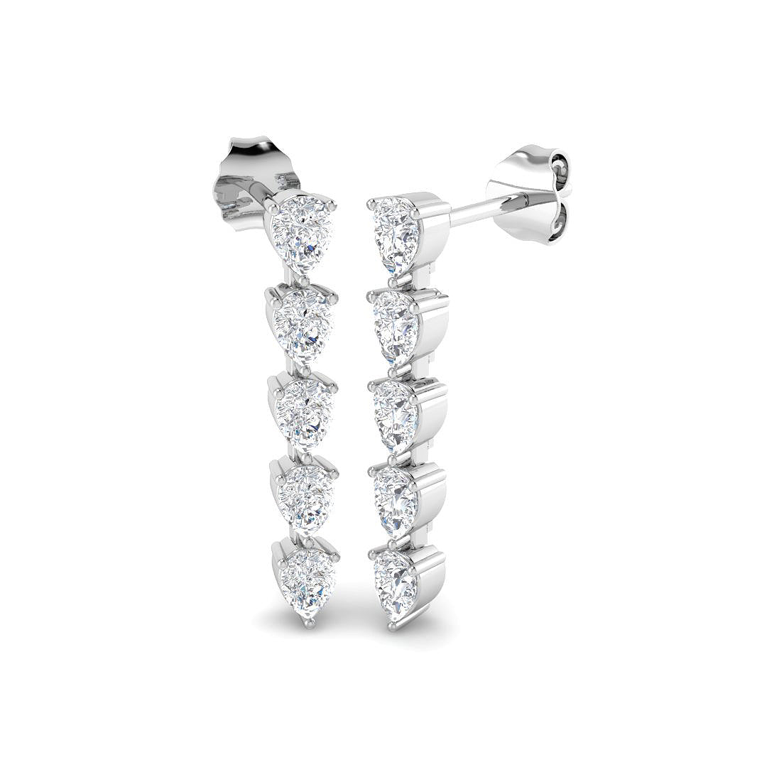 Drop & Trilogy Diamond Ring 1.42ct – SE7179A – 18k White Gold