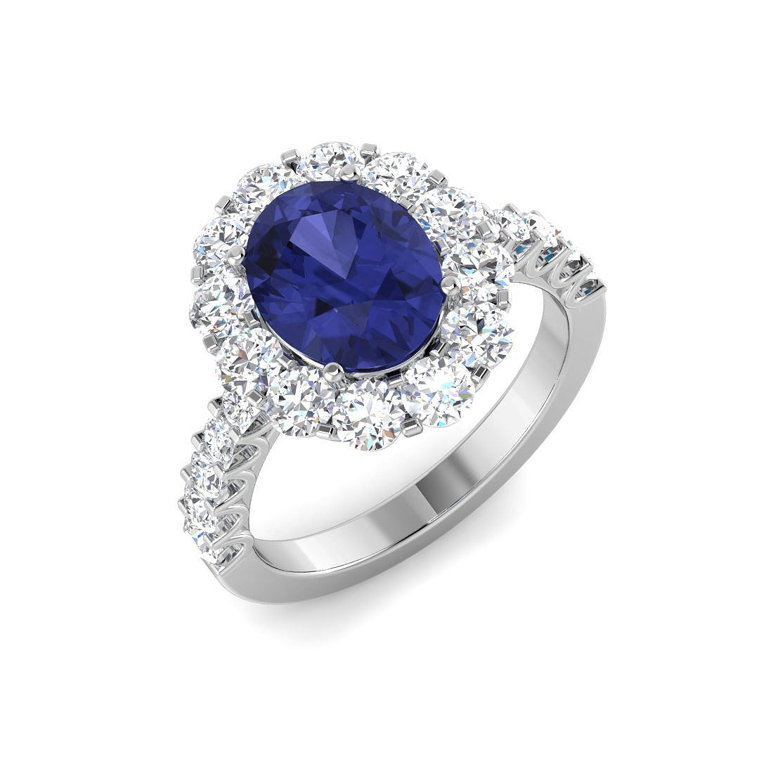 Tanzanite Diamond Ring 3.61ct – SL6766~TZ – 18k White Gold