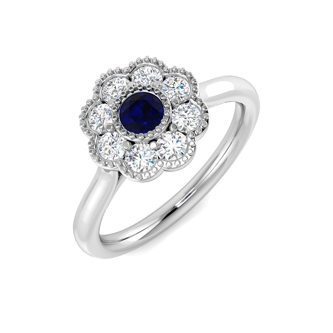 Vintage Diamond Ring 0.66ct – BJR0396~BS – 18k White Gold