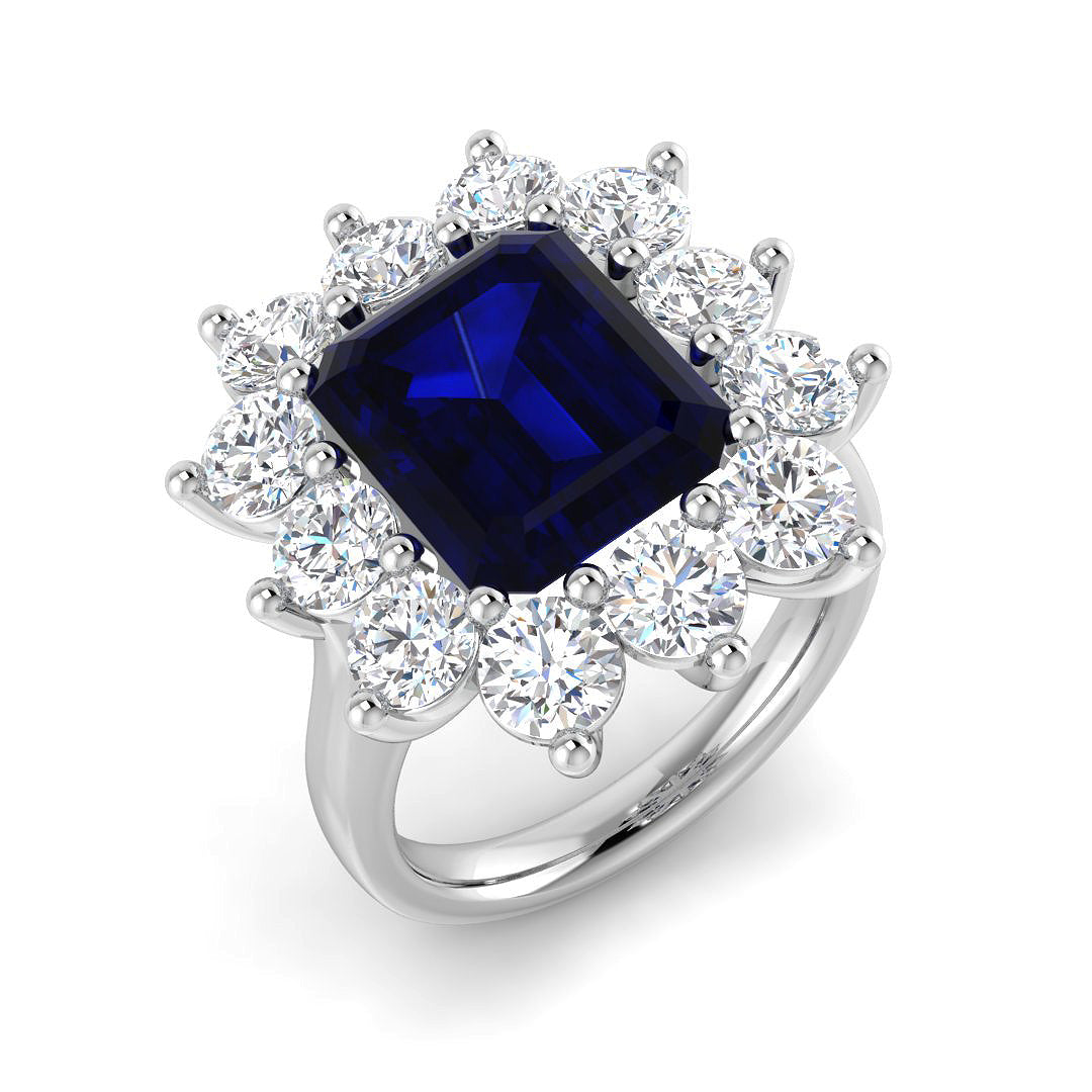 Cluster Diamond Ring 3.74ct–9.23ct – SL9774~BS – 18k White Gold