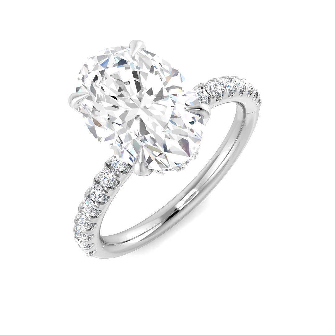 Engagement Lab-Grown Diamond Ring 3.37ct–3.4ct – SR5894 – 18k White Gold