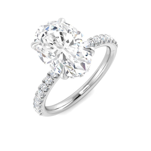 Engagement Lab-Grown Diamond Ring 3.37ct–3.4ct – SR5894 – 18k White Gold