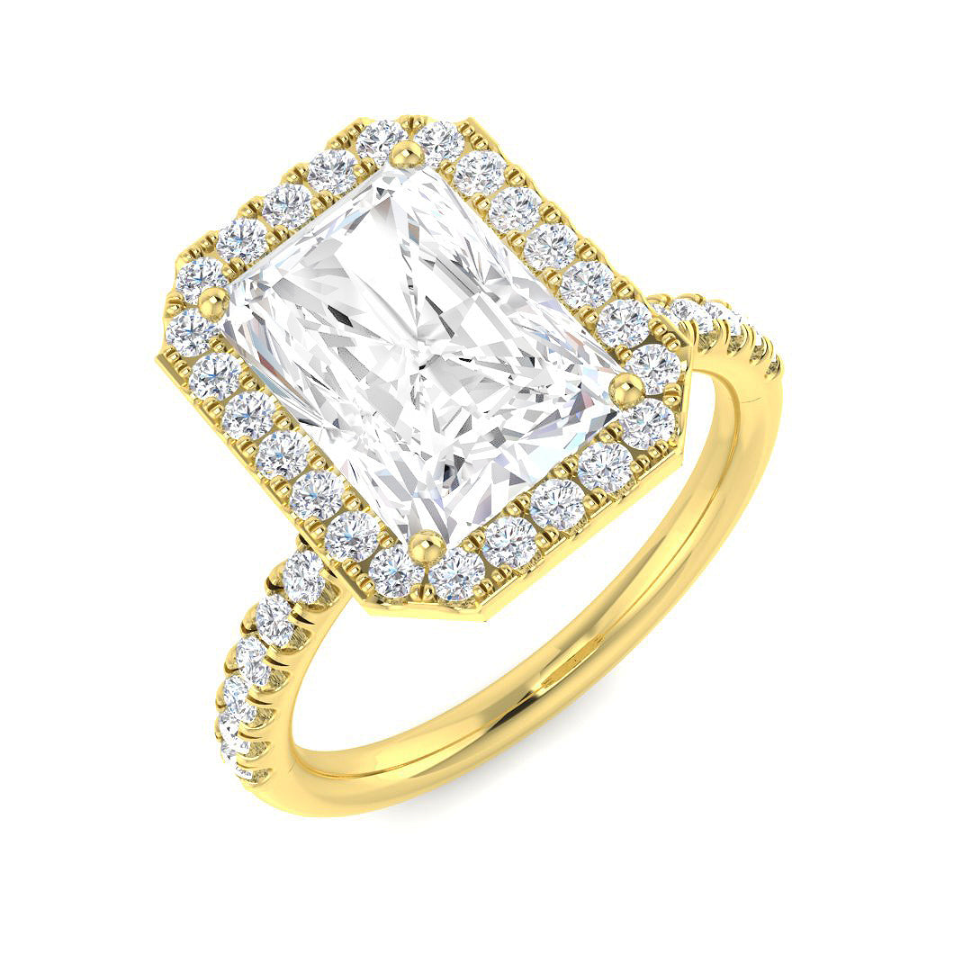 Halo Diamond Ring 0.98ct–5.71ct – SL9675 – 18k Yellow Gold