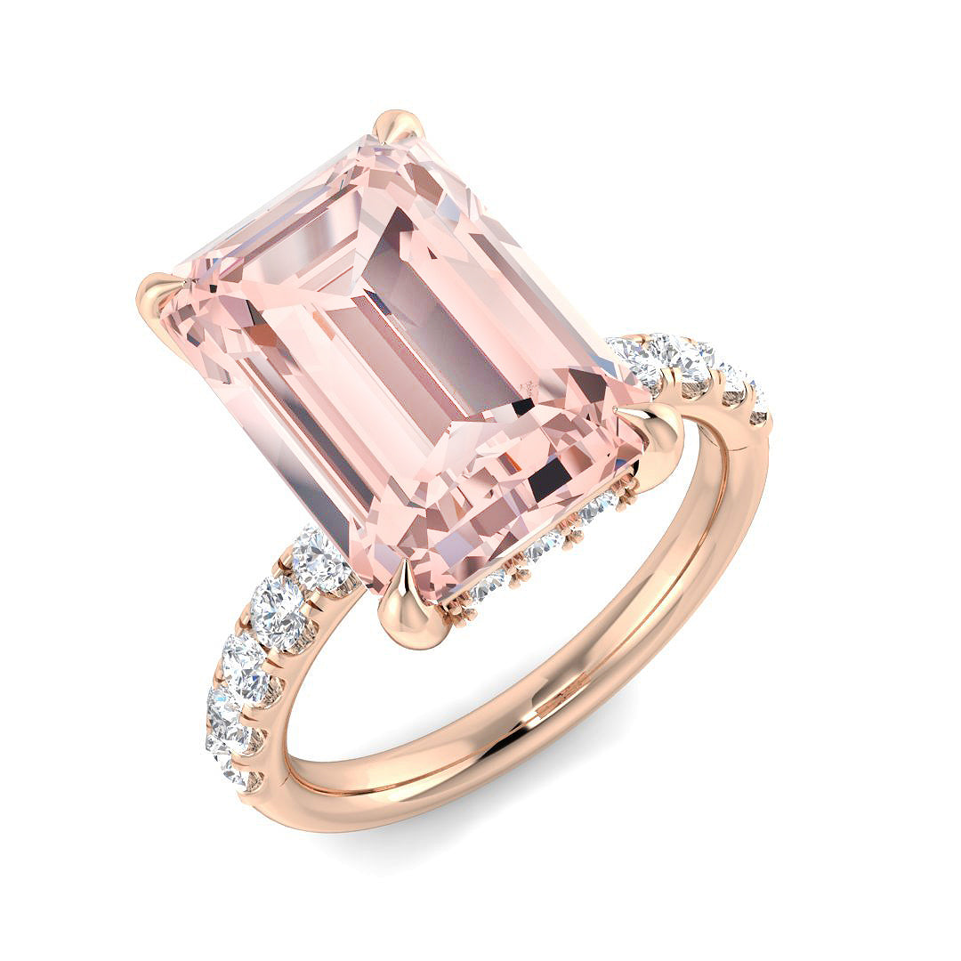 Engagement Lab-Grown Diamond Ring 6.66ct – SR7153~LGPINK – 18k Rose Gold