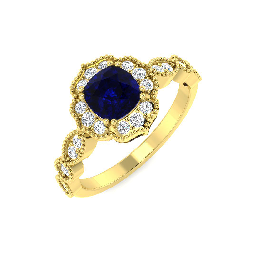 Vintage Diamond Ring 1.27ct – SR7114~BS – 18k Yellow Gold