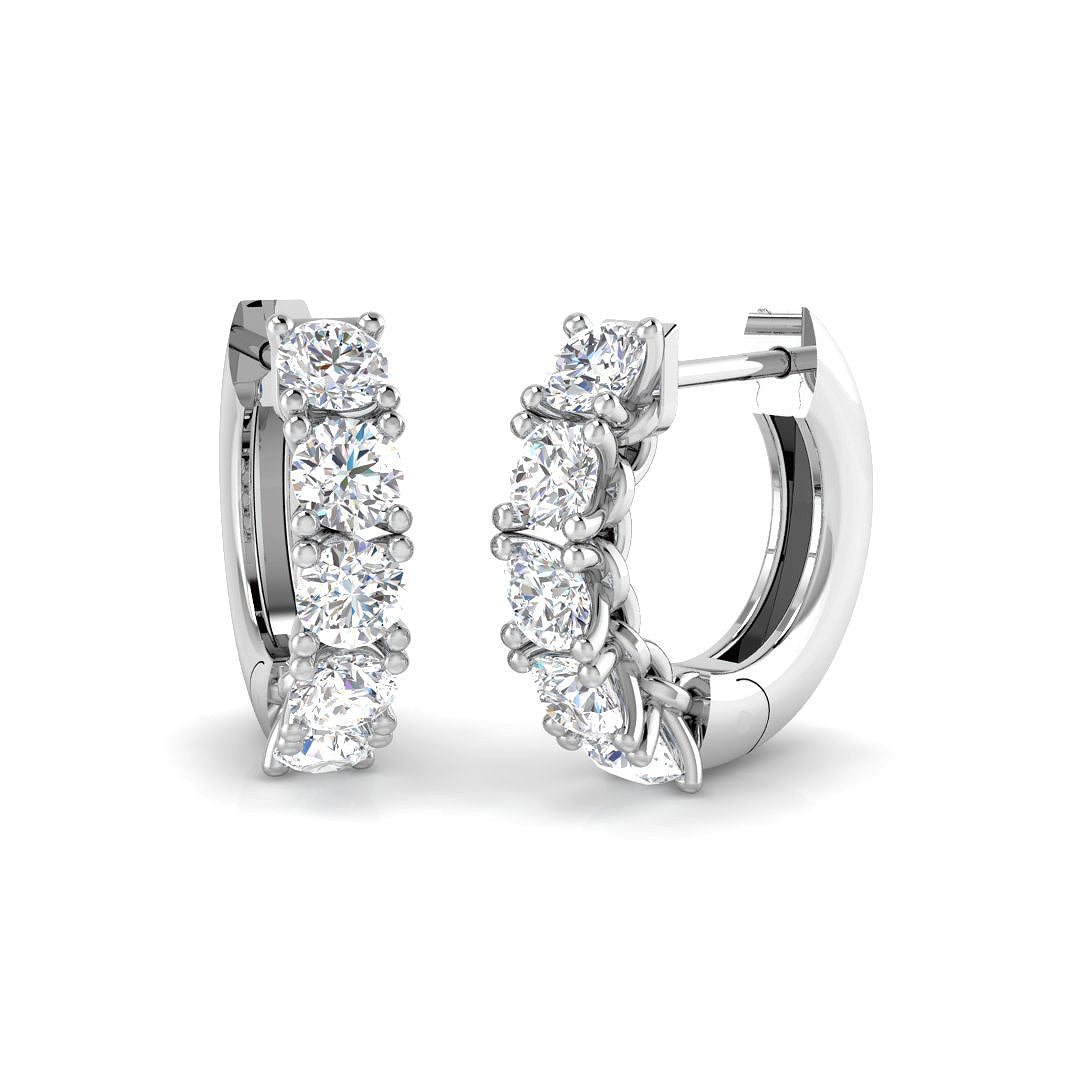Hoops Diamond Ring 0.89ct – SE7107 – 18k White Gold
