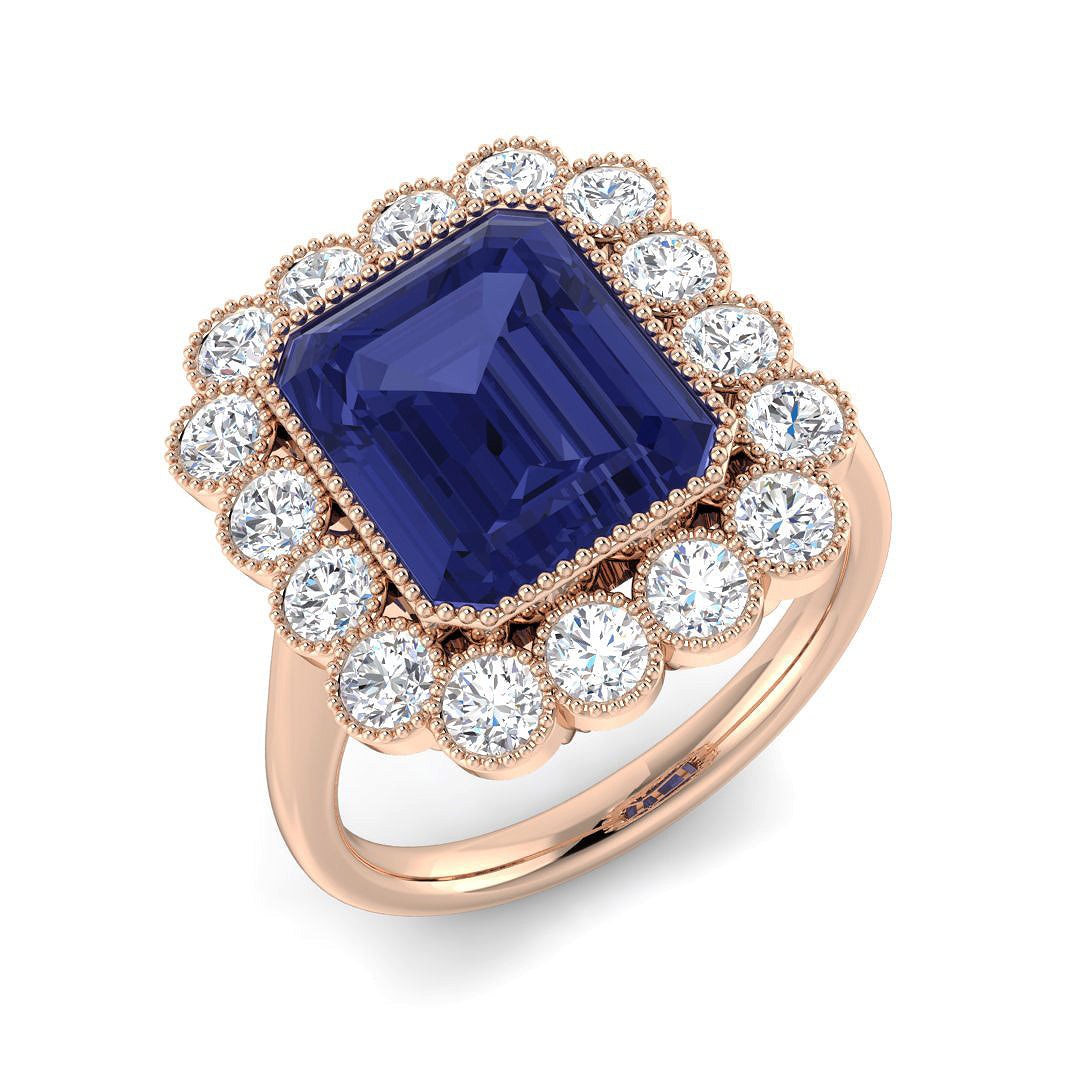 Vintage Diamond Ring 5.8ct – SR7676~TZ – 18k Rose Gold