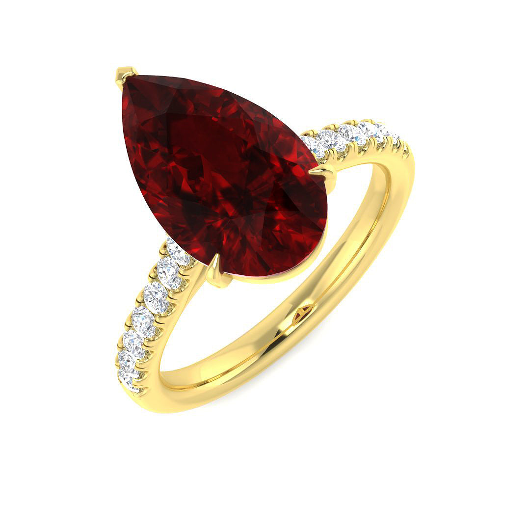 Ruby Diamond Ring 4.11ct – SR1520~RY – 18k Yellow Gold