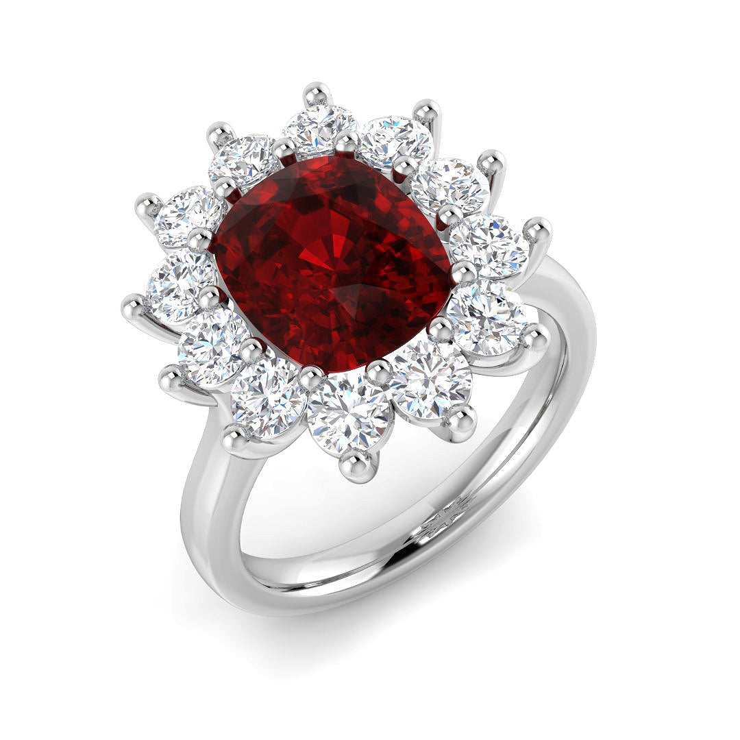 Cluster Diamond Ring 3.85ct–7.12ct – SL9378~RY – 18k White Gold