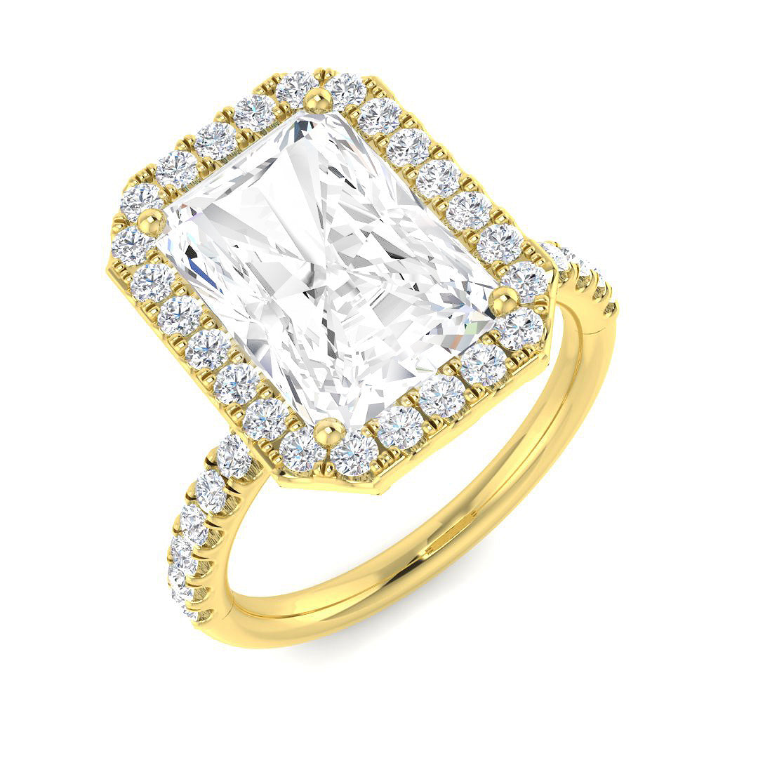 Halo Diamond Ring 0.98ct–5.71ct – SL9675 – 18k Yellow Gold