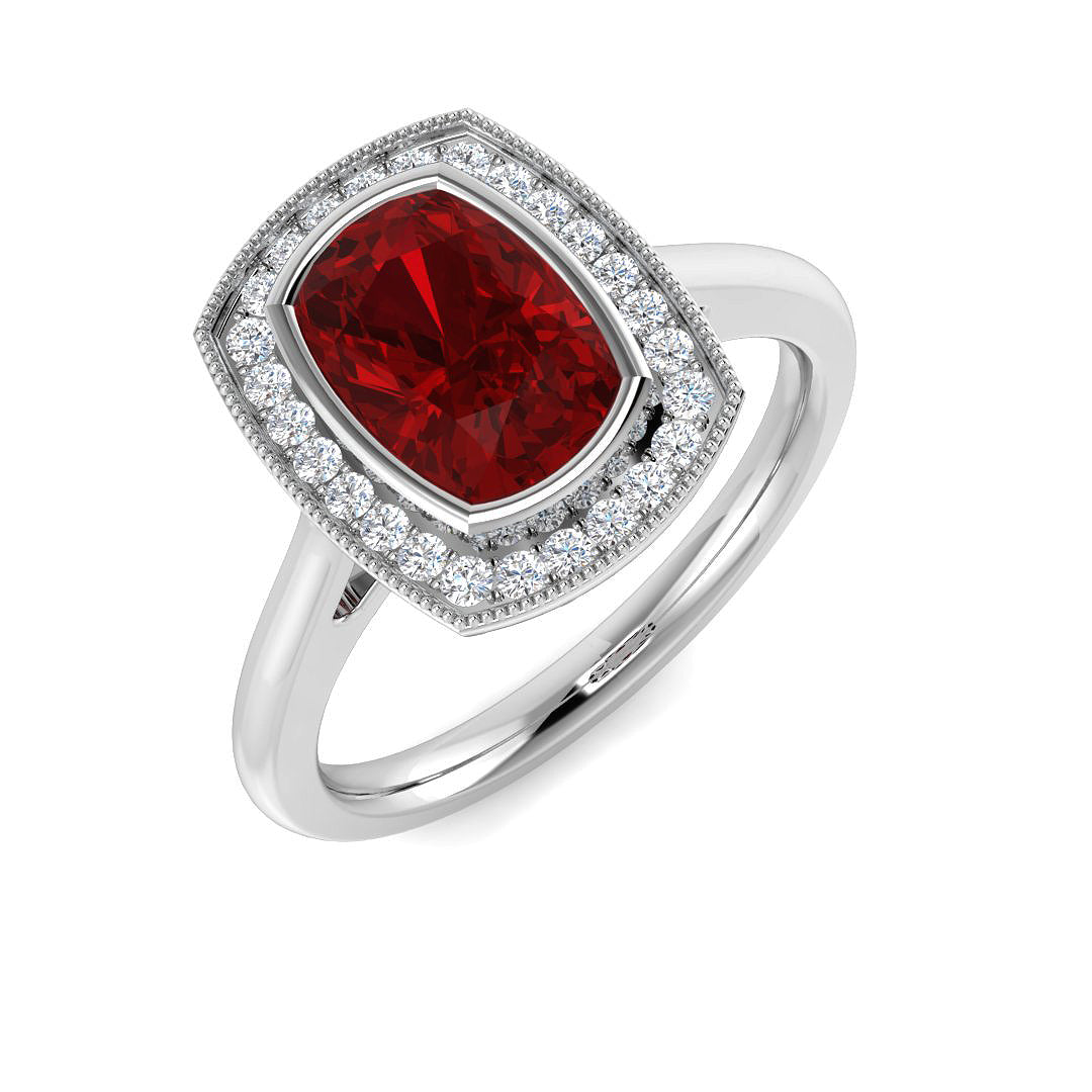 Ruby Diamond Ring 1.72ct – SR2232~RY – 18k White Gold