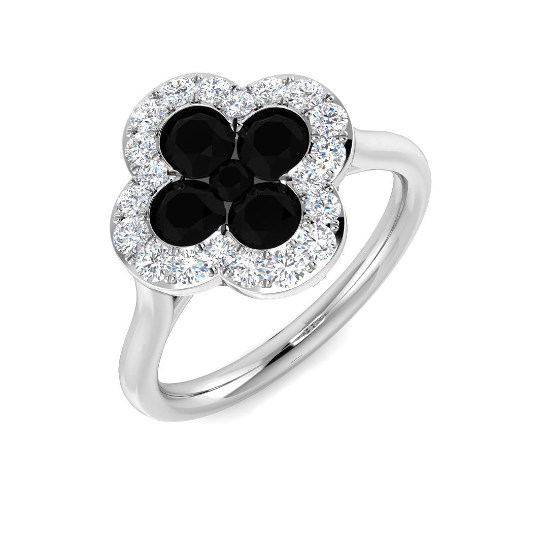 Clover Diamond Ring 1.13ct – SR2257~BD – 18k White Gold