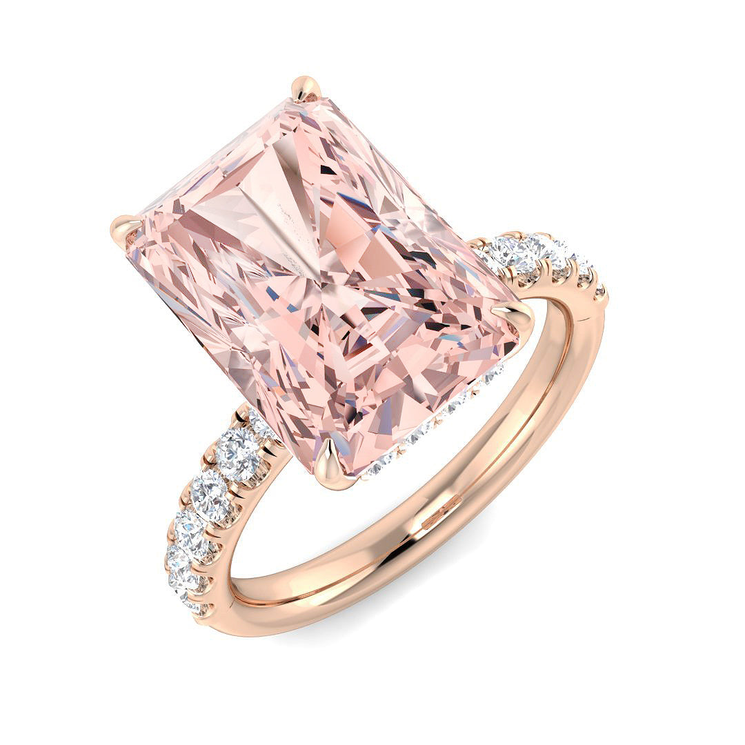 Engagement Lab-Grown Diamond Ring 6.66ct – SR7153~LGPINK – 9k Rose Gold
